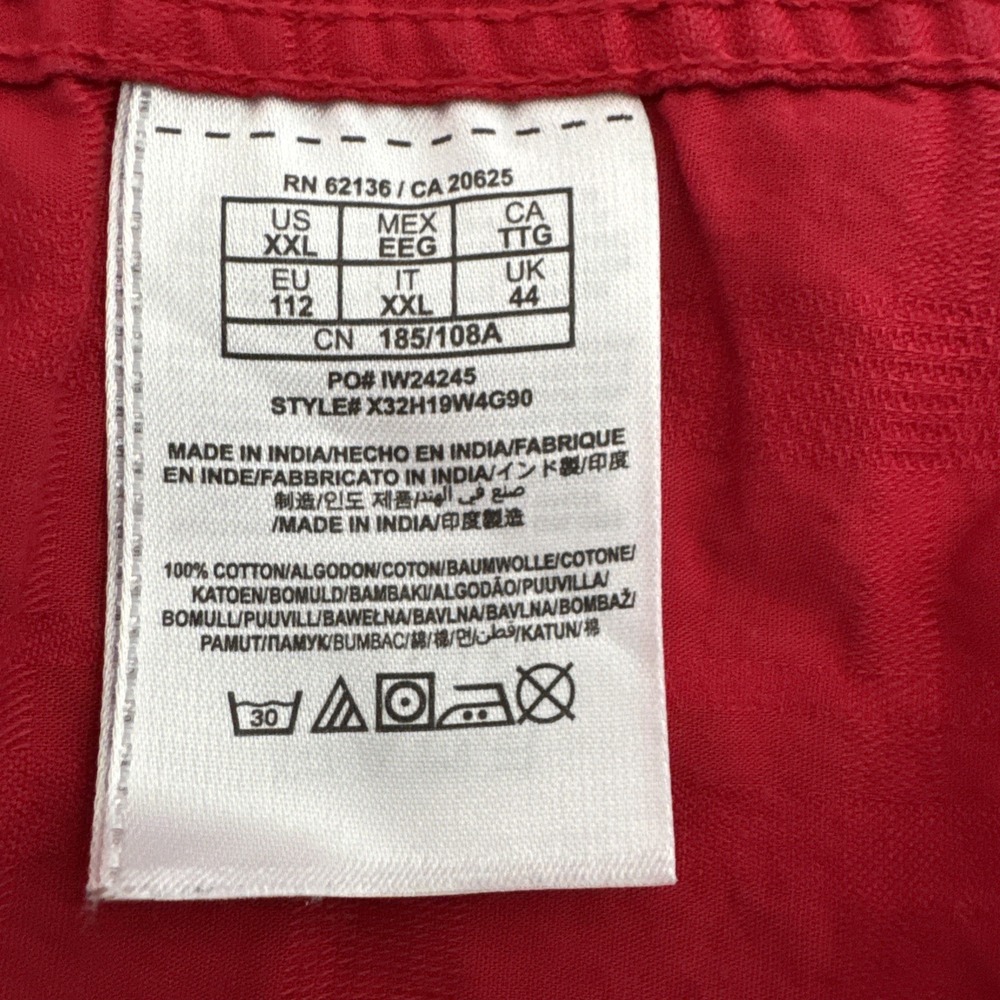 Guess Button Down Short Sleeve Red Snaps Front Logo Men's Size 2XL - Picture 8 of 9